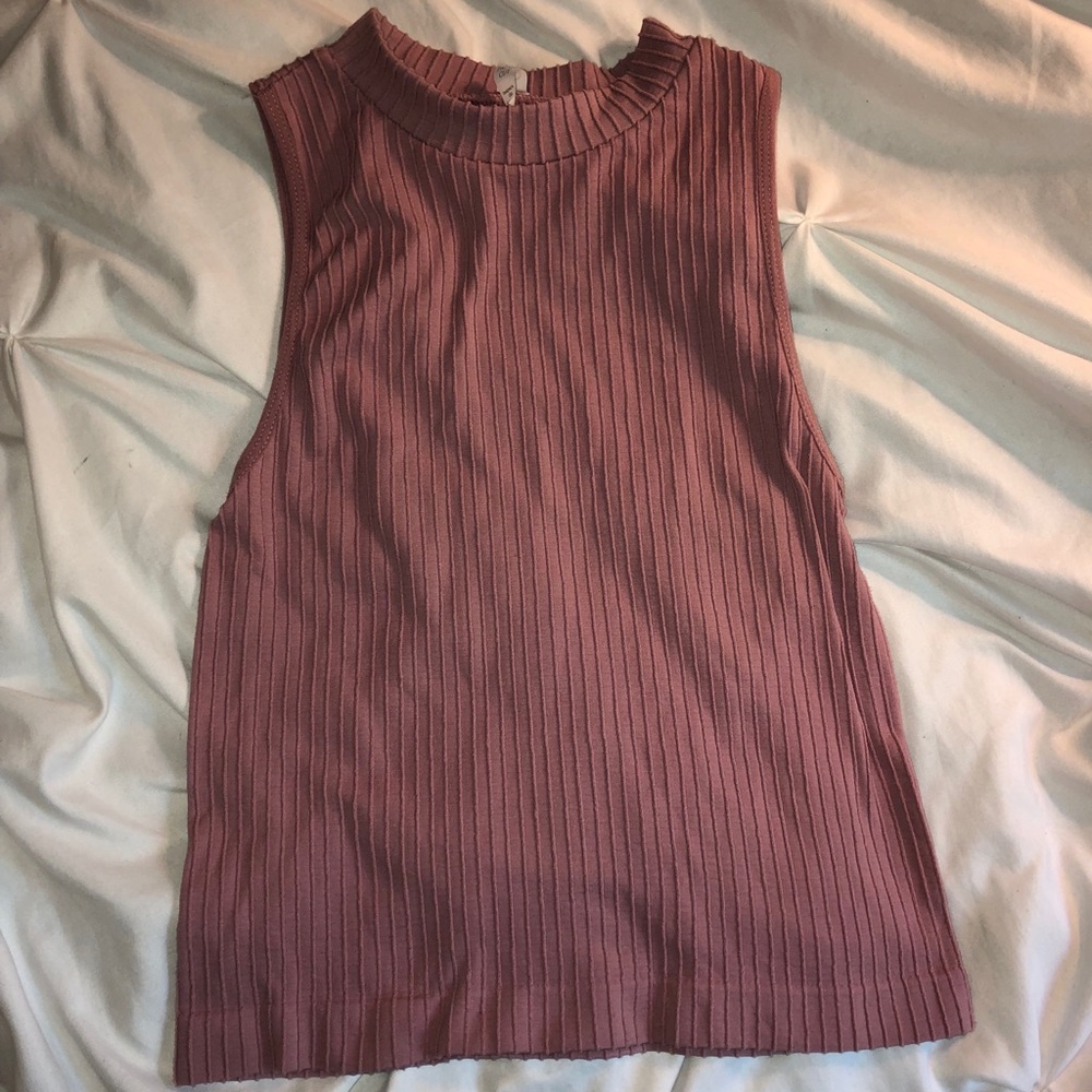 Cute Light Pink High Neck Top